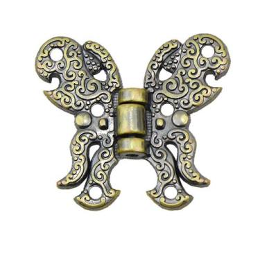 Imagem de Kit Dobradiça Borboleta Papilon 4 Peças Decoração P/ Caixas Mdf - Meta