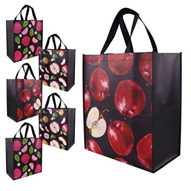 Imagem de CHENGBAI TOTE 6 Pack Reusable Grocery Bags, Large Heavy-duty Shopping Bag with Sturdy Handles, Multi-Purpose Portable Shopper Bag for Groceries, Supermarket, Picnic, Fashion & Waterproof (bear 55LBS), Multicolor