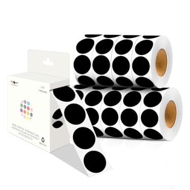 Imagem de PARLAIM Adesivos redondos de 2,5 cm com código de cores, 10.0000 por caixa distribuidora de etiquetas de 10 rolos, círculo verde para escritório e casa (preto)