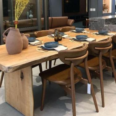 Imagem de Mesa de Tronco Pequiá Orgânica com Pés de Tronco Cor Natural 90cm de L