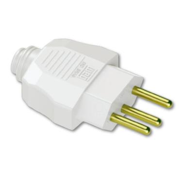 Imagem de Plugue Macho 2P+T 10A 250Vca Branco