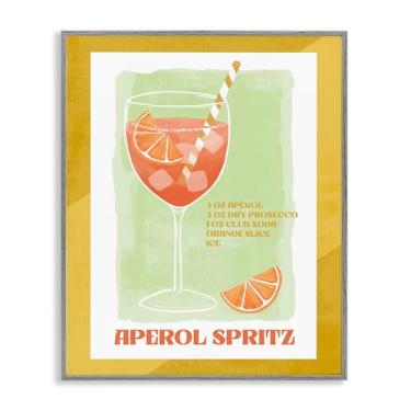 Imagem de Stupell Industries Retro Aperol Spritz Recipe Gray Framed Giclee Wall Art Design por Deane Beesley, 11 x 14