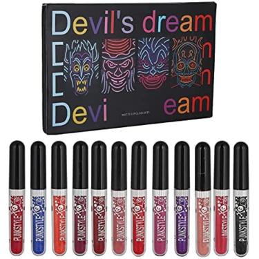 Imagem de Batom líquido feminino com glitter, portátil, conjunto de brilho labial de longa duração, ferramentas de maquiagem colorida, presente, 12 pacotes