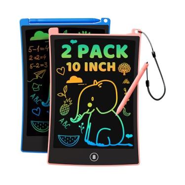 Imagem de KOKODI Pacote com 2 tablets coloridos de 25,5 cm, bloco de desenho apagável para crianças, desenho, desenho, viagem, jogos, atividades, aniversário, Natal, presentes para crianças de 3, 4, 5, 6 e 7 anos, meninos