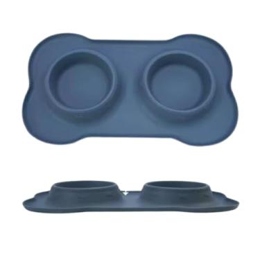 Imagem de Comedouro 3 em 1 para Pets: Duplo, Dobrável, Antiderrapante- Cinza