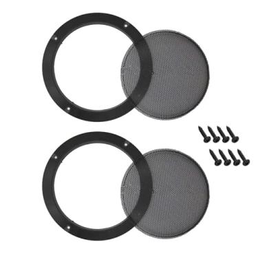 Imagem de Capas de grade de alto-falante de malha de metal de 16,5 cm capa de alto-falante de carro Woofer Subwoofer Grill com parafusos de montagem, 2 peças