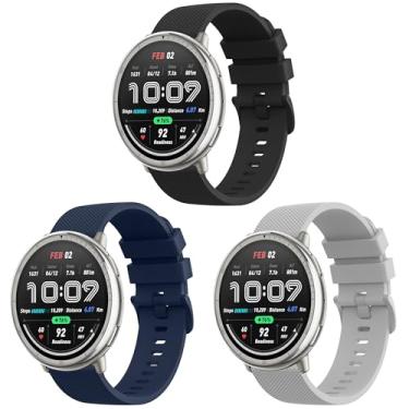 Imagem de Amzpas Pulseiras para smartwatch Amazfit Active 2/Active/GTR Mini/GTS 2 2e 3 4/GTS 2 4 Mini/Bip 3/3 Pro/Bip U Pro/Bip S Lite, pulseiras de substituição de silicone macio de 20 mm para mulheres e