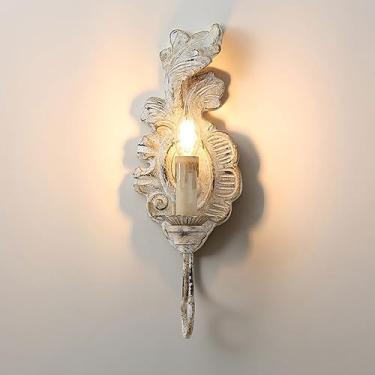 Imagem de Arandela de parede de vela vintage, luminária de parede antiga, castiçal de parede retrô, luminárias de parede, E14, decoração de casa de fazenda, suportes de vela decorativos criativos para