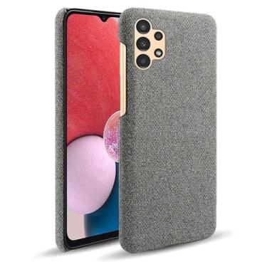 Imagem de Capa para Samsung Galaxy A13 4G,Capa desenhada em lona,Case Protetora Ultrafina com Empunhadura Macia,Design em Tecido Antichoque e Antiarranhões-Gray