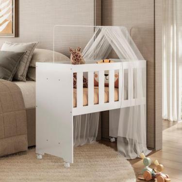 Imagem de Mini Berço Moises Para Quarto Do Bebê 5 em 1 Multifuncional Com Colchã