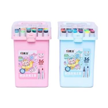 Imagem de Marcadores Dupla Ponta Fine Brush Pen – 36 Cores Vibrantes para Desenho, Artesanato e Material Escolar, Canetas Artísticas com Ponta Fina e Ponta Escova para Projetos Criativos