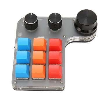 Imagem de PenRux Mini teclado personalizado, 9 teclas, 3 botões, programação, micro teclado com retroiluminação RGB, teclado mecânico para jogos com uma mão, teclado de pasta de cópia para software de jogos de computador