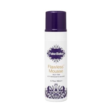 Imagem de Fake Bake Mousse autobronzeador impecável, sem riscos, brilho natural de longa duração para todos os tons de pele, mulheres e homens – bronzeador sem sol inclui luva para fácil aplicação, perfume de coco preto – 190 g