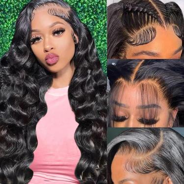 Imagem de Perucas frontais de renda Hakaniya Body Wave 100% cabelo humano 20"