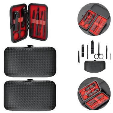 Imagem de 2 Kit Portatil Estojo Cortador De Unha Premium 7 Peças - Top Útil