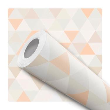 Imagem de Papel De Parede Adesivo Lavável Triângulo Geométrico Tons Pastéis - De