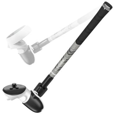 Imagem de YOGES VR Golf Club Attachment Compatible with Meta Quest 3S/ Quest 3/ Oculus Quest 2 Controller, Non-Slip VR Golf Handle Grips 90 Degree Keep Tracking for Golf VR Games (ONLY for Right Controller)