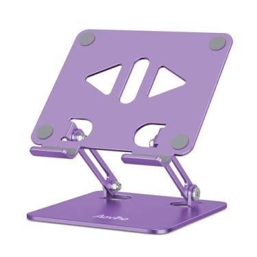 Imagem de Aoviho Suporte de tablet para mesa, suporte ajustável para tablet de mesa, suporte dobrável de alumínio para iPad Pro 12.9, iPad Air Mini, Samsung Galaxy Tabs Z Fold Fire 4-12 polegadas roxo
