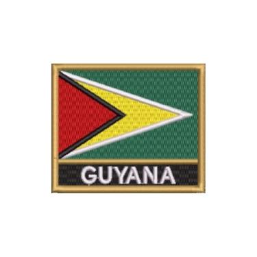 Imagem de BP0224N-001 Bandeira Guiana Patch Bordado 7,5×6,3cm (D-Arquivo Matriz para bordar.)