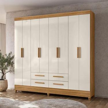 Imagem de Guarda-Roupa Casal 8 Portas Bater 4 Gavetas Flórida Moval Roupeiro, FR