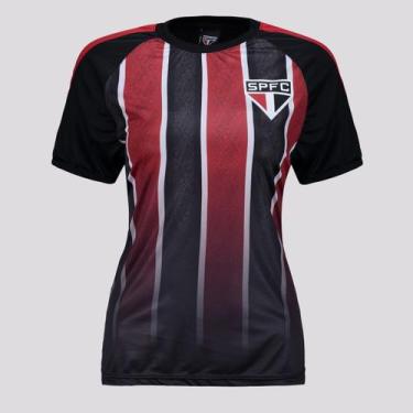 Imagem de Camisa São Paulo Layer Feminina Preta e Vermelha - Spr, M
