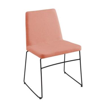 Imagem de Cadeira Paris Linho Coral 80x46x50 cm Daf Mobiliário