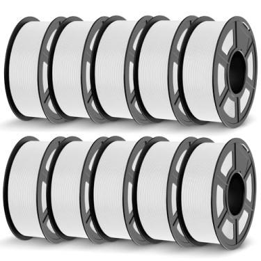 Imagem de JAYO Pacote de filamento PETG 1,75 mm 11 kg, filamento de impressora 3D PETG de forte resistência, precisão dimensional +/- 0,02 mm, serve para a maioria das impressoras 3D FDM (branca)