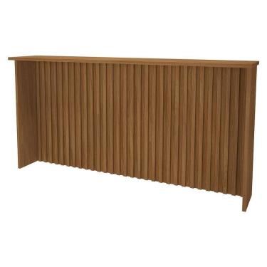 Imagem de Bancada Ilha Mesa Gourmet Monza Ripada 208cm Freijó - Indékes Freijó