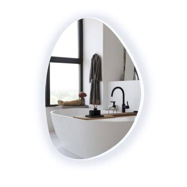 Imagem de Espelho Orgânico 80cm Sala Banheiro Com Led Branco Frio