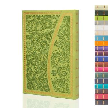 Imagem de VICTORIA'S JOURNALS Diário magnético, caderno vintage esculpido em couro sintético, capa dura, diário pessoal, pautado, fita marcador, 20 cm x 14 cm