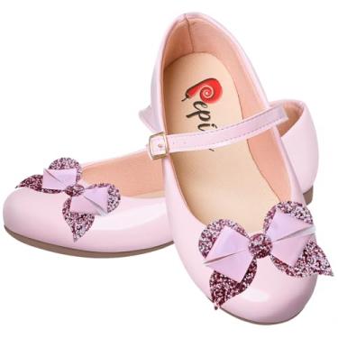 Imagem de Sapatilha Infantil Branca com Laços Brilhantes Detalhe em Glitter Sapato Menina Confortável (Rosa, BR, Criança de 9 a 12 anos, Numérico, 33)