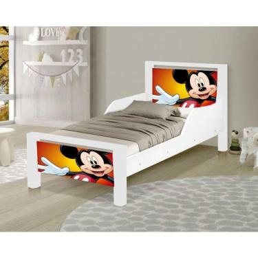 Imagem de Mini Cama Infantil Adesivada Mickey - BOTTE DECOR, BRANCO
