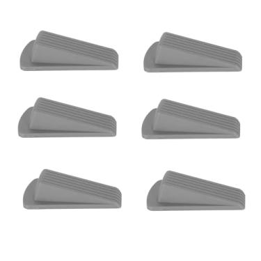 Imagem de TOPINCN 6 Pack Rolhas de Porta, Grosso Flexível Empilhável Porta Pára Heavy Duty Rolhas de Porta para Fundo da Porta, TPR Anti Deformação Porta Cunha para 1.2in Espaçamento Family Office (Cinza