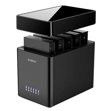 Imagem de ORICO Gabinete de disco rígido 5Bay tipo C para SATA 8.9 cm preto externo HDD SSD caixa de armazenamento Ventoinha embutida para backup de dados expansão NAS até 80 TB (5 x 16) - DS500C3