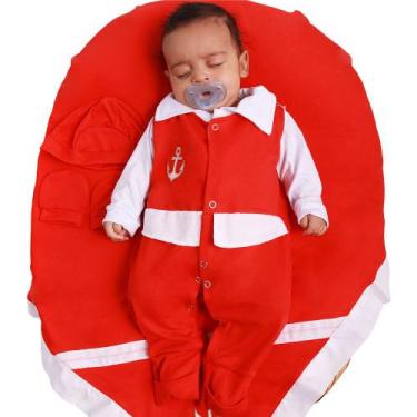 Imagem de Saída de Maternidade Menino Aconchego Marinheiro Vermelho 05 Peças P -