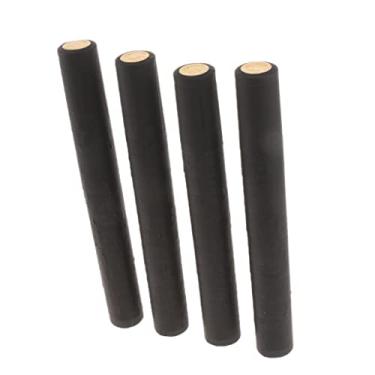Imagem de Baoblaze 100 cápsulas de encolhimento de garrafa de vinho em PVC para uso doméstico - 34 mm - Preta (parte superior dourada)