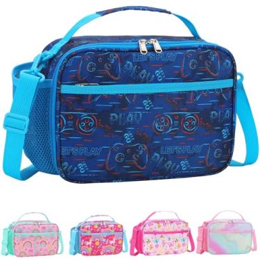 Imagem de RHCPFOVR Lancheira infantil - Lancheira térmica de dois andares para meninos e meninas, lancheira lavável e reutilizável para crianças pequenas para escola e creche