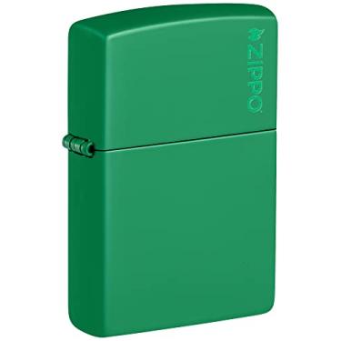 Imagem de Zippo Isqueiro de bolso clássico com logotipo Zippo fosco verde grama