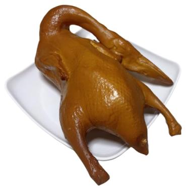 Imagem de U-plumbuy Luxe Modelo artificial realista de pato temperado, comida chinesa, artificial, decoração de assado falso, adereços fotográficos para decoração de jantar com tema de história de Natal