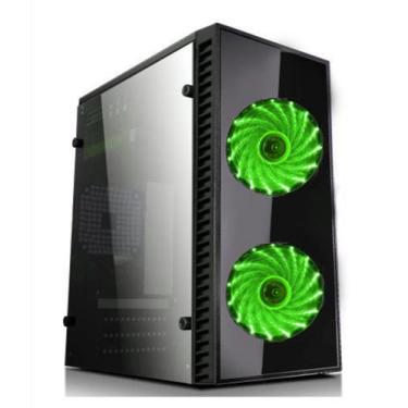 Imagem de Gabinete Micro Atx Gamer Xway Acrilico 01146 2 Cooler Fan Led, Verde