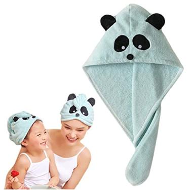 Imagem de Toalha de cabelo infantil anti-frizz absorvente de secagem rápida toalha turbante de cabelo para meninas com botão touca de secador de cabelo molhado ultra macia toalha de secagem de cabelo chapéu