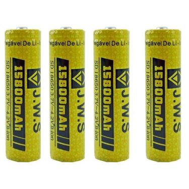 Imagem de Kit 4 Baterias Super Mega Avançadas 18650 4,2V 15800mAh JWS até 11 Hor