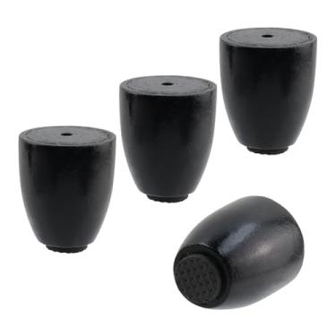 Imagem de T Tulead Pés de tábua de corte de madeira, pernas de tábua de corte de bancada preta, 4 cm de altura, 4 peças com parafusos