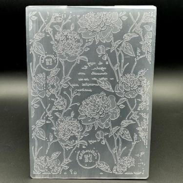 Imagem de Modelo de pasta de plástico em relevo, textura de letra de história rosa, 12 x 17 cm para fazer cartões, faça você mesmo, scrapbooking, papel, artesanato, artesanato, scrapbook, arte, decoração