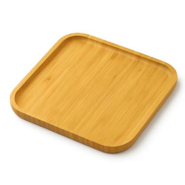 Imagem de Bandeja de Bambu Quadrada 30cm VDecor | Petisqueira Multiuso para Frios, Café, Lanches, Churrasco e Decoração