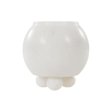 Imagem de Alice Lane Recipiente Gia – Recipiente redondo de mármore preto com pés de bolhas – Organizador decorativo de bancada e organizador de exibição para decoração de penteadeira, banheiro ou sala de estar