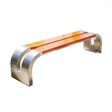 Imagem de ZzleoyuUUs-12 Banco de jardim ao ar livre cadeira redonda canto externo banco de lazer banco de aço inoxidável banco de pátio