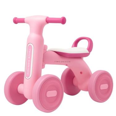 Imagem de Quadriciclo Infantil de Equilíbrio 4 Rodas com Luz e Som Brinquedo Educativo para Bebês Guidão Macio Design Ergonômico Estável – Rosa