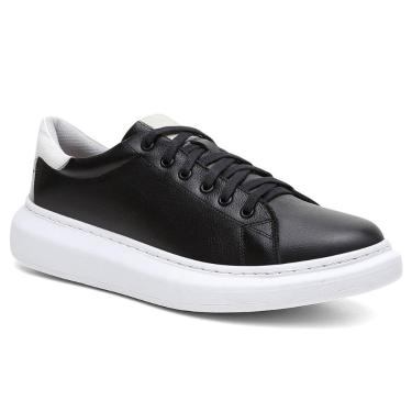 Imagem de Tênis Casual Masculino Couro Solado Plataforma