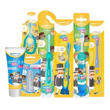 Imagem de Kit Higiene Bucal Completa Powerdent Mundo Bita - 7 Produtos